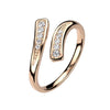 Finger Ring Double Line Adjustable Zirconia