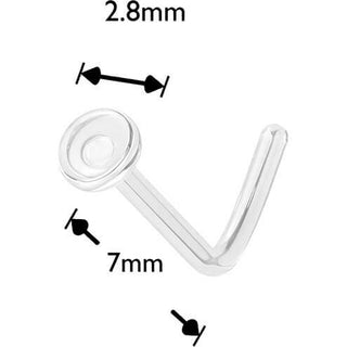 Glass Nose L-Shape l bend retainer flat round top