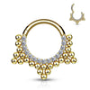 Anello Piercing Zirconi e sfere Clicker