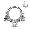 Anello Piercing Zirconi e sfere Clicker