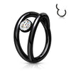 Anello Piercing Sfera d´argento con zircone Clicker
