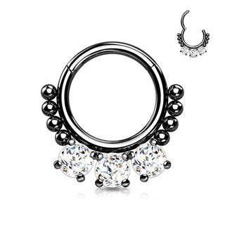 Ring 3 Zirconia Round Clicker