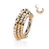 Ring Triple row pyramid Cut Clicker