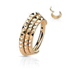 Ring Triple row pyramid Cut Clicker