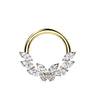 Ring Butterfly Leaf Zirconia Clicker