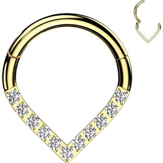 Anello Piercing  Chevron zirconi Segment