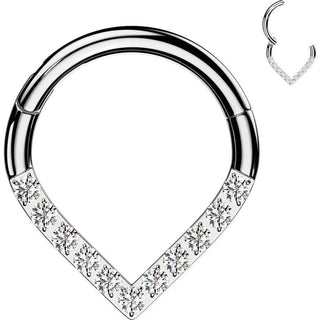 Anello Piercing  Chevron zirconi Segment