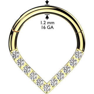 Anello Piercing  Chevron zirconi Segment