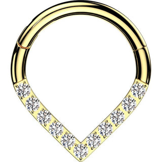 Anello Piercing  Chevron zirconi Segment