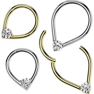 Anello Piercing  Lacrima zircone Segment