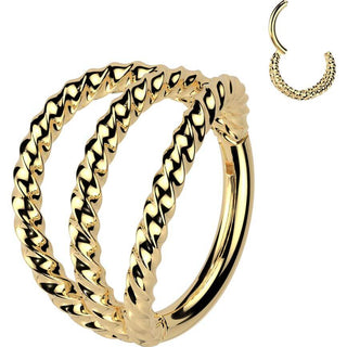 Anello Piercing Triplo intrecciato Segment