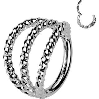 Anello Piercing Triplo intrecciato Segment