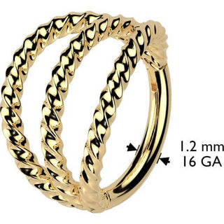 Anello Piercing Triplo intrecciato Segment