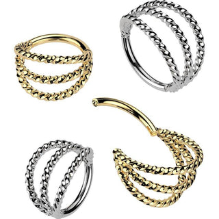Anello Piercing Triplo intrecciato Segment