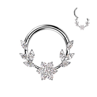 Ring vines flower zirconia marquise cut Segment