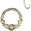 Ring cubic zirconia accented vines and rose Clicker