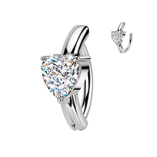 Piercing Nombril cœur zircone Segment