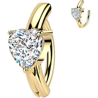 Piercing Nombril cœur zircone Segment