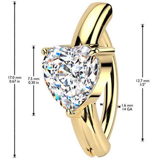 Piercing Nombril cœur zircone Segment
