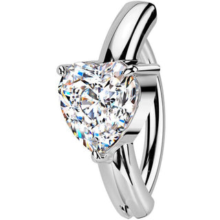 Piercing Ombelico cuore zircone Segment