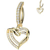 Piercing Nombril cœur pendentif zircone Segment