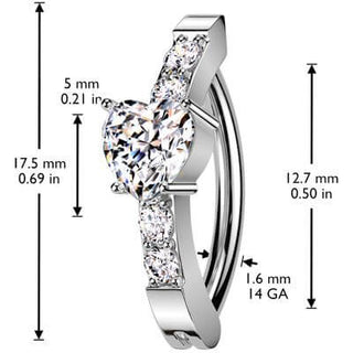 Piercing Nombril cœur zircone