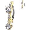 Piercing Nombril cœur pendentif zircone