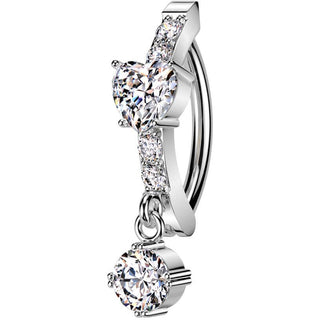 Piercing Nombril cœur pendentif zircone