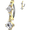 Piercing Nombril carré pendentif zircone