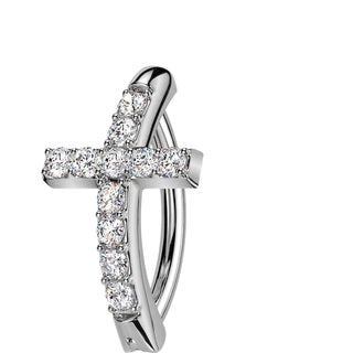 Belly Button Piercing cross zirconia Clicker