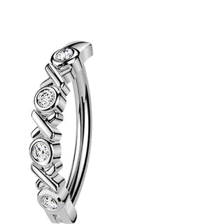 Belly Button Piercing x and o cubic zirconia Clicker