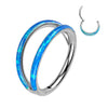 Titanium Ring Double Row Opal Clicker