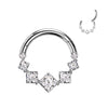 Titanium Ring Square 7 Zirconia Clicker
