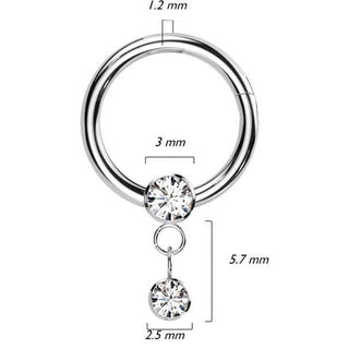 Titan Ring Anhänger Zirkonia Clicker