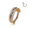Titanium Ring Double Row Zirconia Clicker