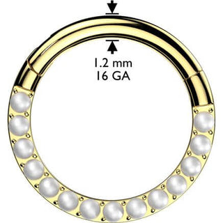 Titanio Anello Piercing Perle Segment