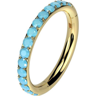 Titanio Anello Piercing Turchese Segment