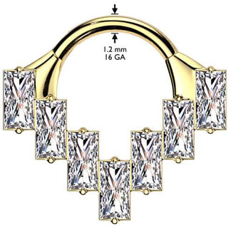 Titanium Ring zirconia baguette cut Segment