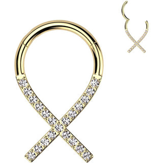 Titanio Anello Piercing  Consapevolezza occhiello zirconi Segment