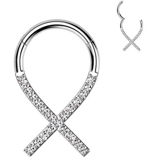 Titanio Anello Piercing  Consapevolezza occhiello zirconi Segment