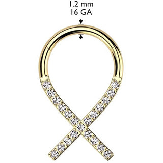 Titanio Anello Piercing  Consapevolezza occhiello zirconi Segment