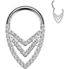 Titanium Ring triple chevron Segment