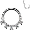 Titanium Ring baguette cubic zirconia fan Clicker