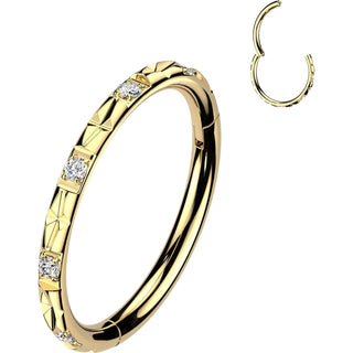 Titanium Ring Outward Facing Facet Cuts Zirconias Clicker
