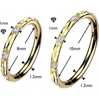 Titanium Ring Outward Facing Facet Cuts Zirconias Clicker