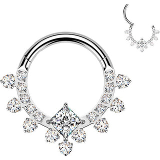 Titanium Ring diamond shape zirconia Segment