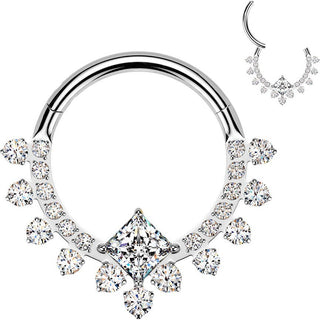 Titanium Ring diamond shape zirconia Segment