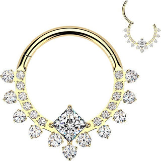 Titanium Ring diamond shape zirconia Segment