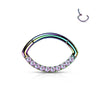 Titanium Ring Oval Zirconia Clicker
