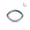Titanium Ring Oval Zirconia Clicker